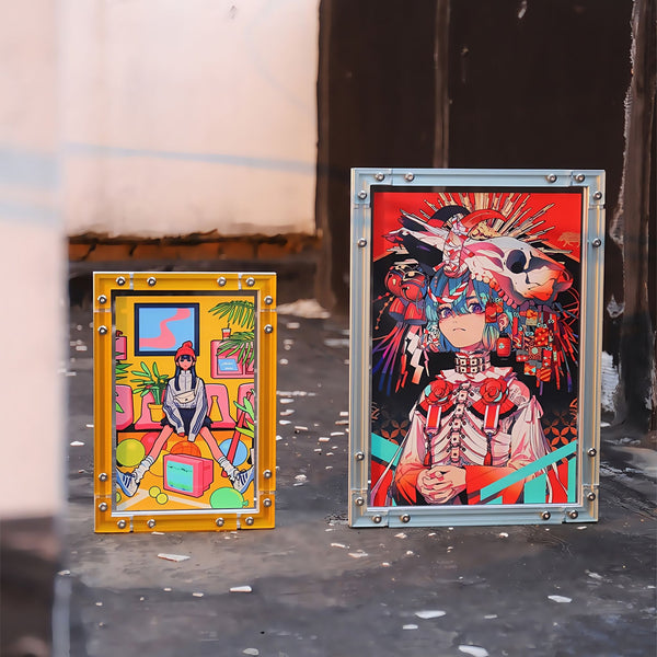 CyberFrame – Turbo Yellow | Acrylic + Aluminum Modern Picture Frame