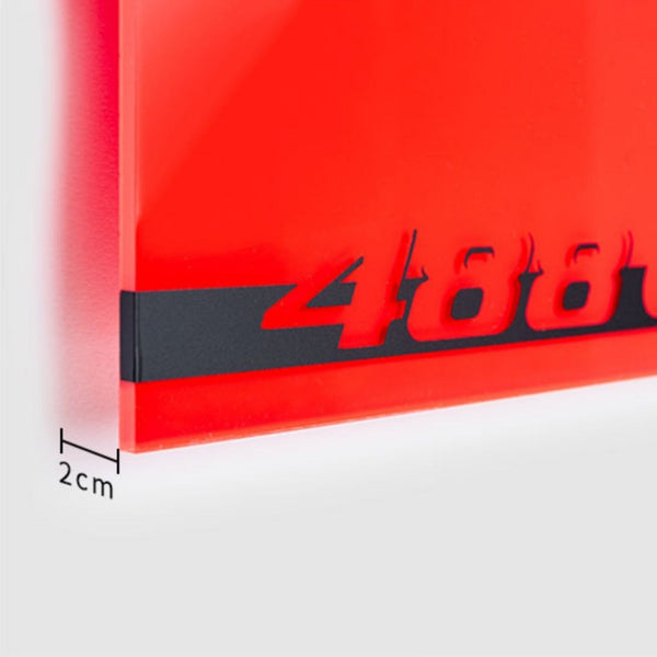 Acrylic board on wall display effect with a measurement scale on a white wall