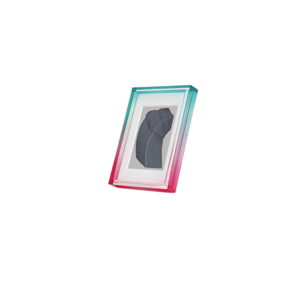 Ombre colour green and red photo frame with a gradient color effect on a white background